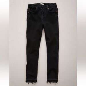 AE77 premium straight crop jeans